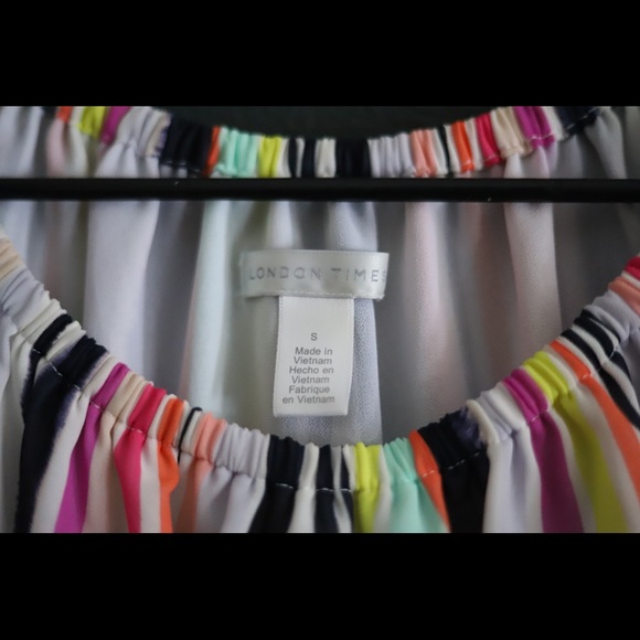 Colorful Striped Blouse (off shoulder option) - Picture 3 of 3